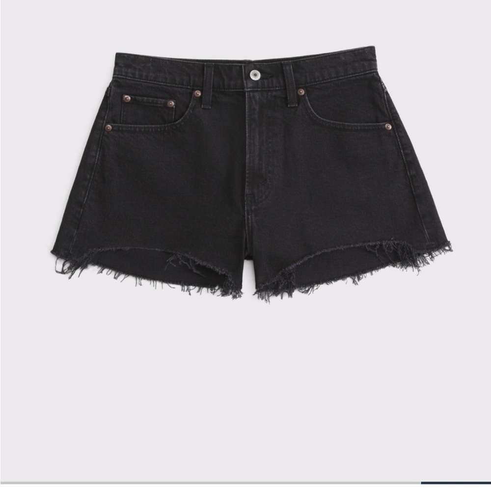 Abercrombie & Fitch Curve Love High Rise Black Denim Women's Shorts